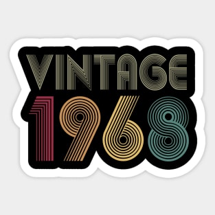 52th Birthday 1968 Gift Vintage Classic Sticker